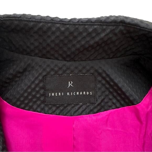 Jheri Richards Black Pink Lining Pockets Lightweight Jacket Coat Size 10 - Picture 2 of 15